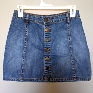Billabong denim button up paneled miniskirt